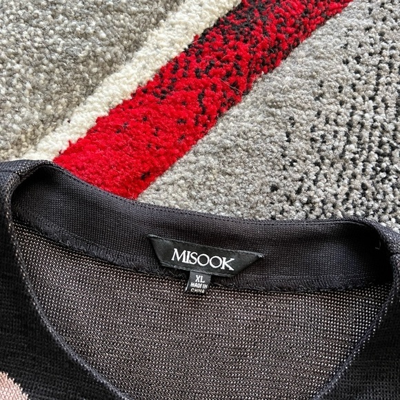 Misook Contemporary Black Knit Long Line Cardigan - Picture 2 of 4